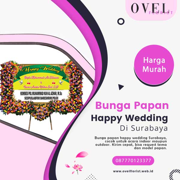 Bunga-Papan-Happy-Wedding-Surabaya